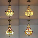 lustre méditerranéen vintage en vitrail tiffany