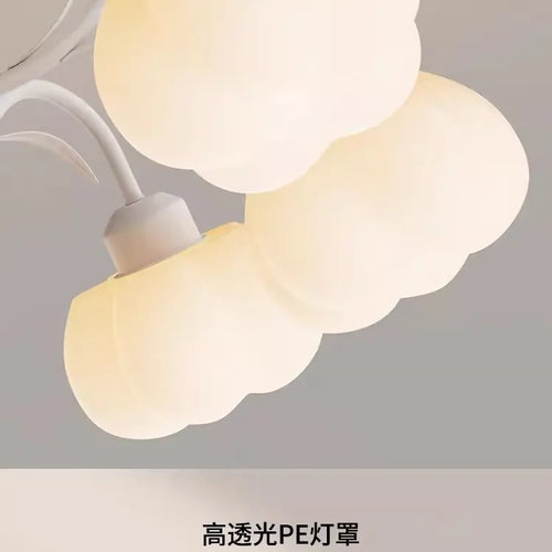 plafonnier moderne à LED avec couverture en coton décorative - vue 6 sur 12