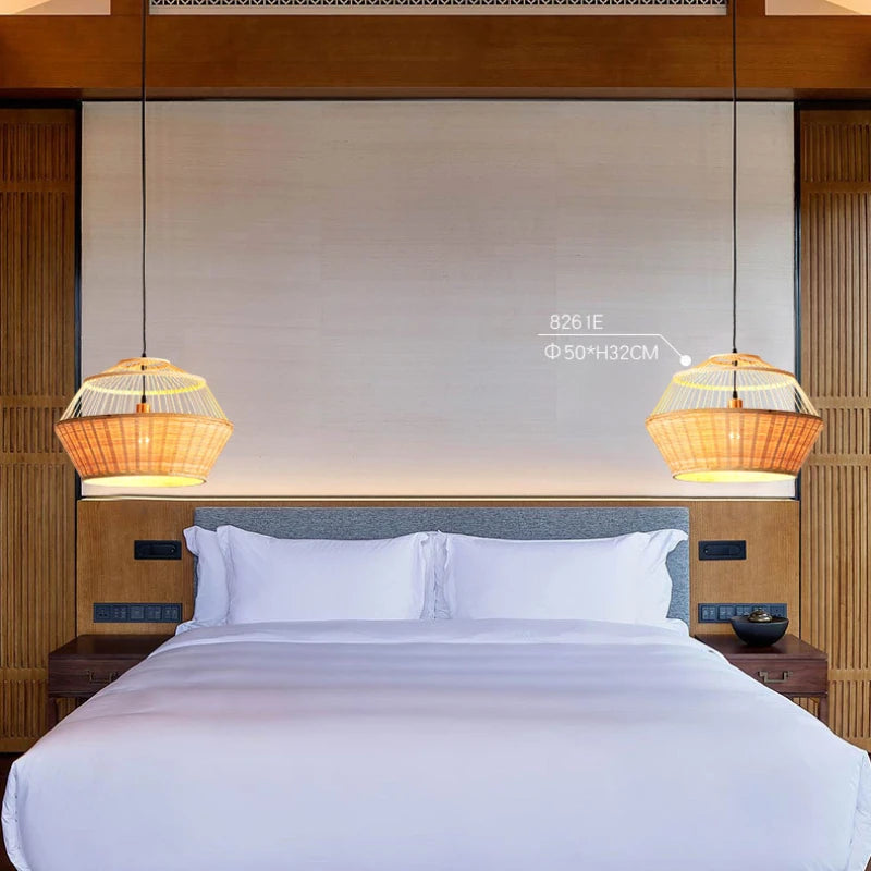 suspension luminaire en bambou pour restaurant hôtel