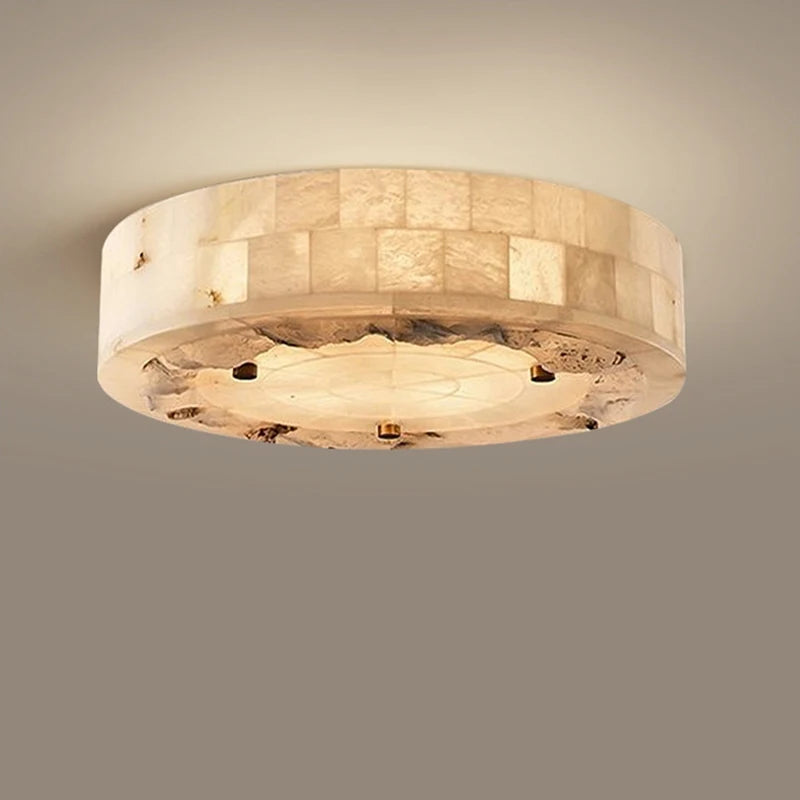 Luxueux plafonnier en marbre naturel circulaire 30CM 40CM chambre salon salle à manger Grand luminaire suspendu luminaire suspendu