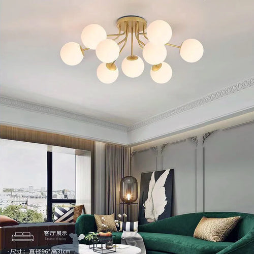suspension led nordique en verre pour décoration intérieure