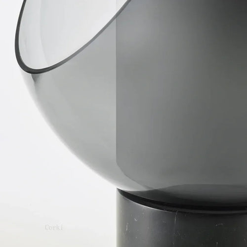 lampe de bureau en marbre design abat jour en verre moderne - vue 5 sur 8