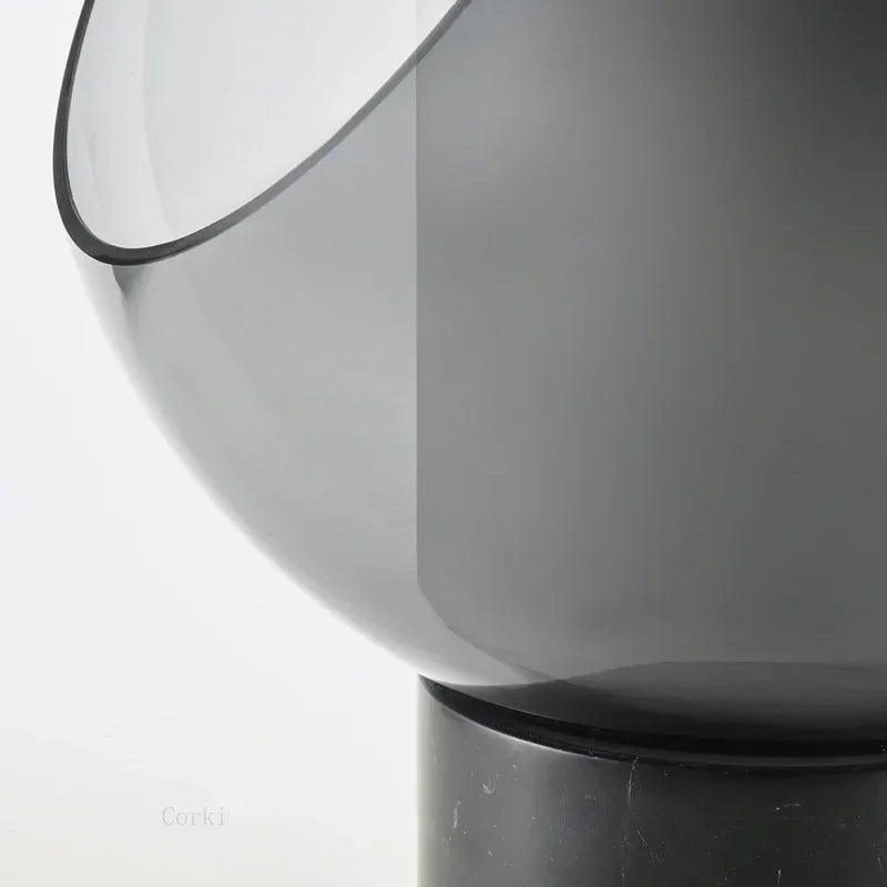 lampe de bureau en marbre design abat jour en verre moderne