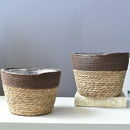 panier en jonc de mer jardinière tissée à la main décoratif pour la maison