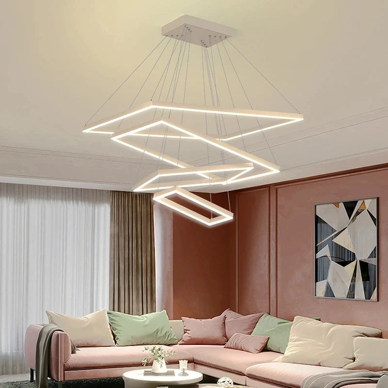 lustre led moderne salon maison plafond luxe intérieur