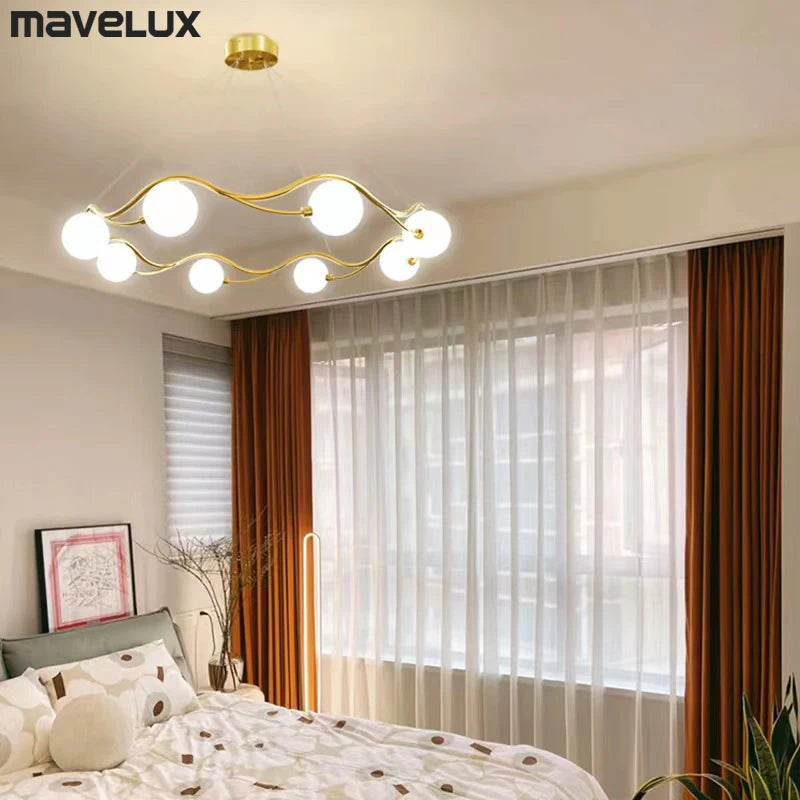 Luxe Or LED Lustre Maison Enfants Salon Salle à manger Chambre Restaurant Suspension Intérieur Lampes Décoratives