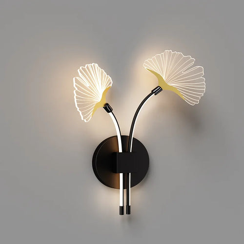 applique murale led en forme de feuille de ginkgo décorative - vue 2 sur 9