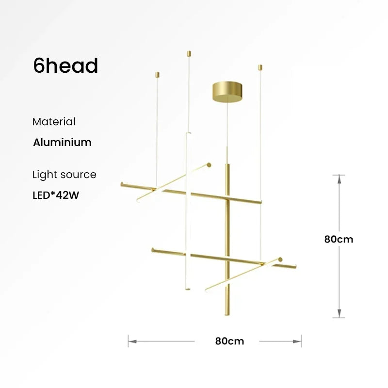 lustre tubulaire design italien suspension à led décorative - vue 11 sur 15