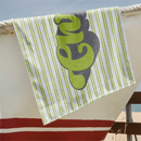 Serviette de plage personnalisée rayures style hippie retro