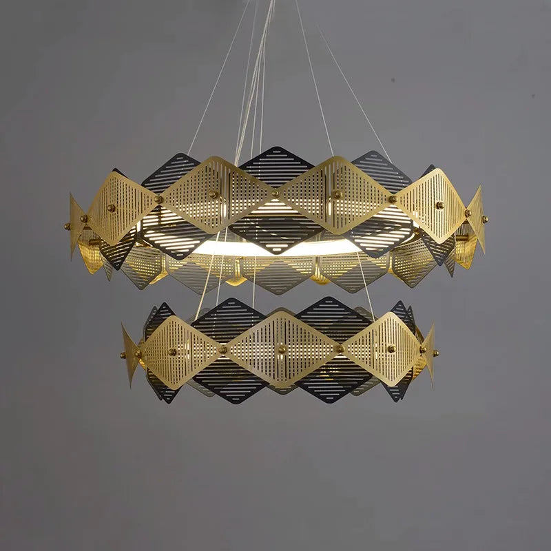 lustre post-moderne en acier inoxydable suspension led minimaliste italienne - vue 4 sur 13