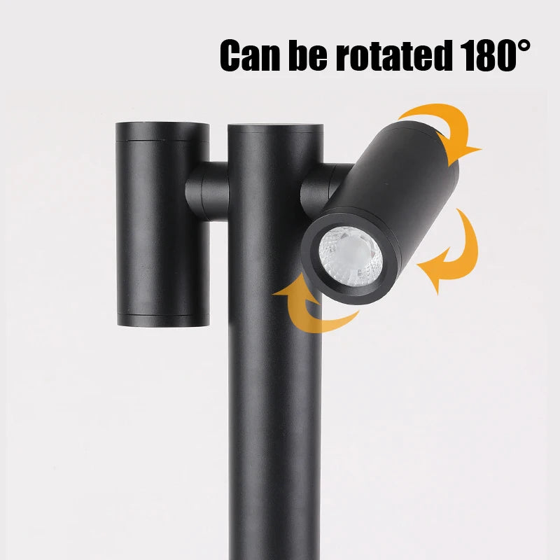 lampe de jardin double tête rotative éclairage créatif extérieur