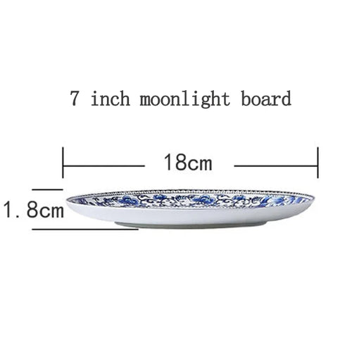 Assiettes poisson Jingdezhen motifs floraux 15 30 cm