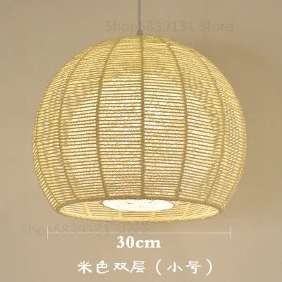 luminaire led nordique moderne en fer et corde de chanvre - vue 11 sur 14