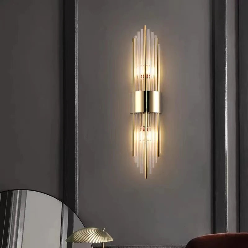applique murale mini en verre et acier inoxydable pour divers espaces