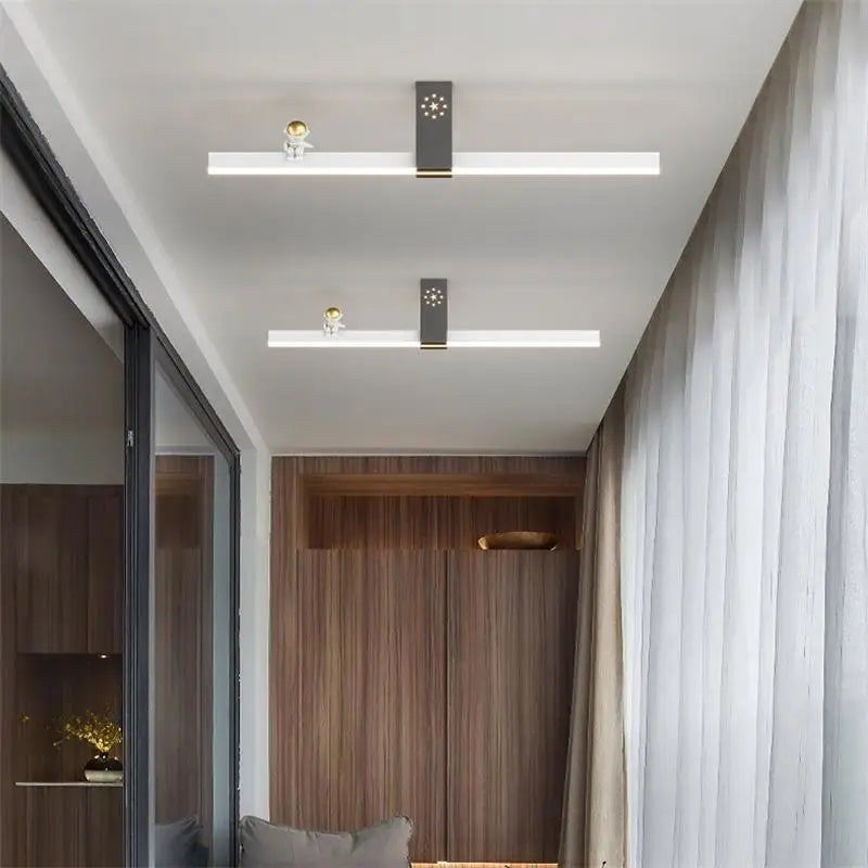 lustre nordique minimaliste bande led créative personnalité
