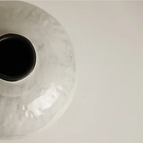 vase en céramique fait main pot lune style rétro japonais - vue 4 sur 6