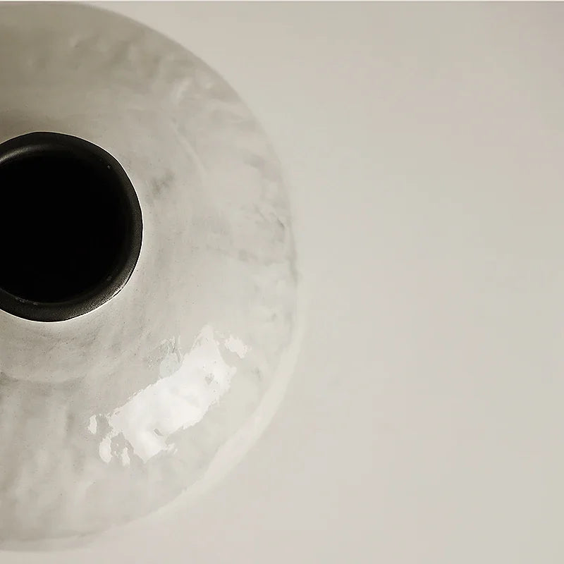 vase en céramique fait main pot lune style rétro japonais - vue 3 sur 6