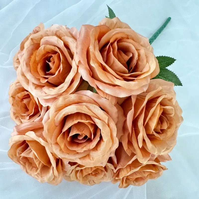 bouquet de roses artificielles en soie pour décoration intérieure - vue 26 sur 28