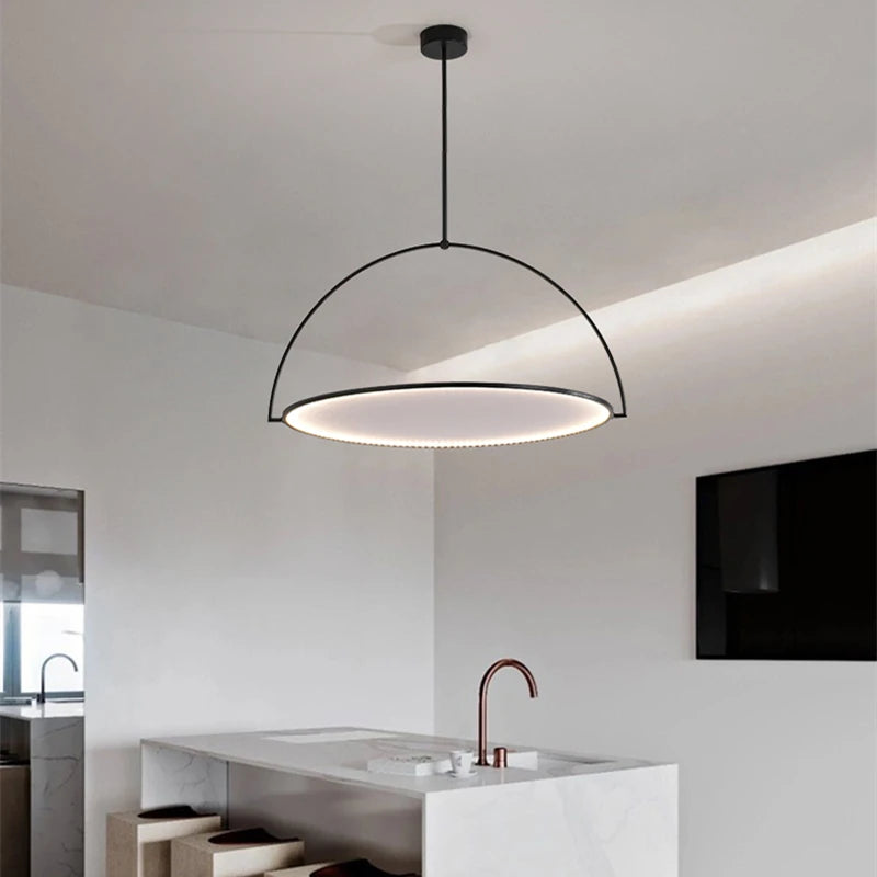lustre nordique en fer noir pour éclairage intérieur - vue 4 sur 8