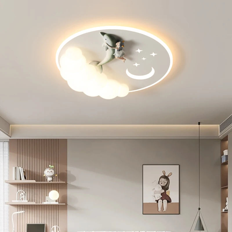 lustre led moderne avec télécommande pour décoration intérieure - vue 5 sur 18