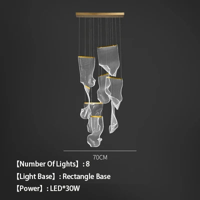 lustre en acrylique à led design pour décoration intérieure moderne - vue 15 sur 14