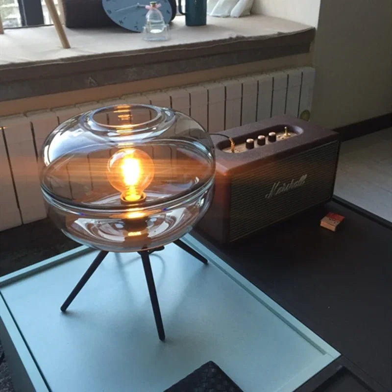 lampe de table led nordique moderne en verre pour décoration nocturne - vue 4 sur 10