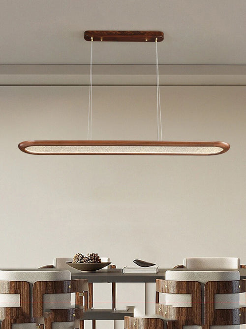 suspension moderne en noyer pour bar avec led décorative - vue 3 sur 9