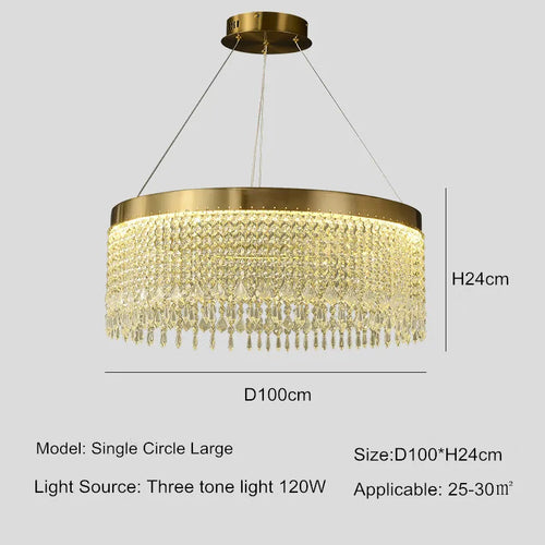 lustre en cristal led design moderne pour décoration intérieure - vue 12 sur 11