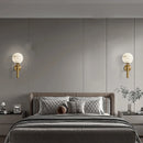 applique murale led créative boule laiton marbre style européen antique