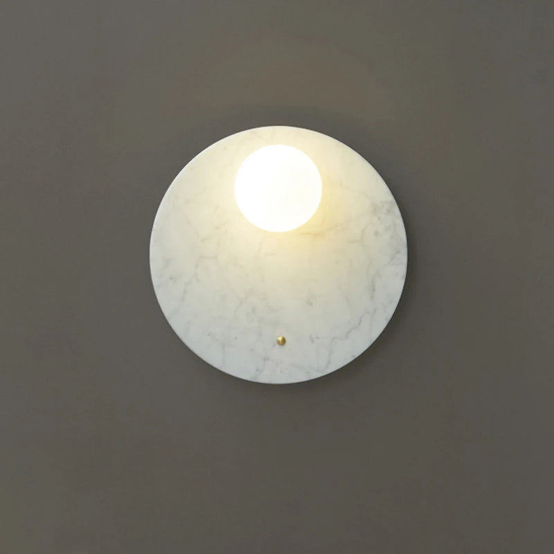 applique led marbre vert décor intérieur salon table chevet couloir nordique - vue 5 sur 8