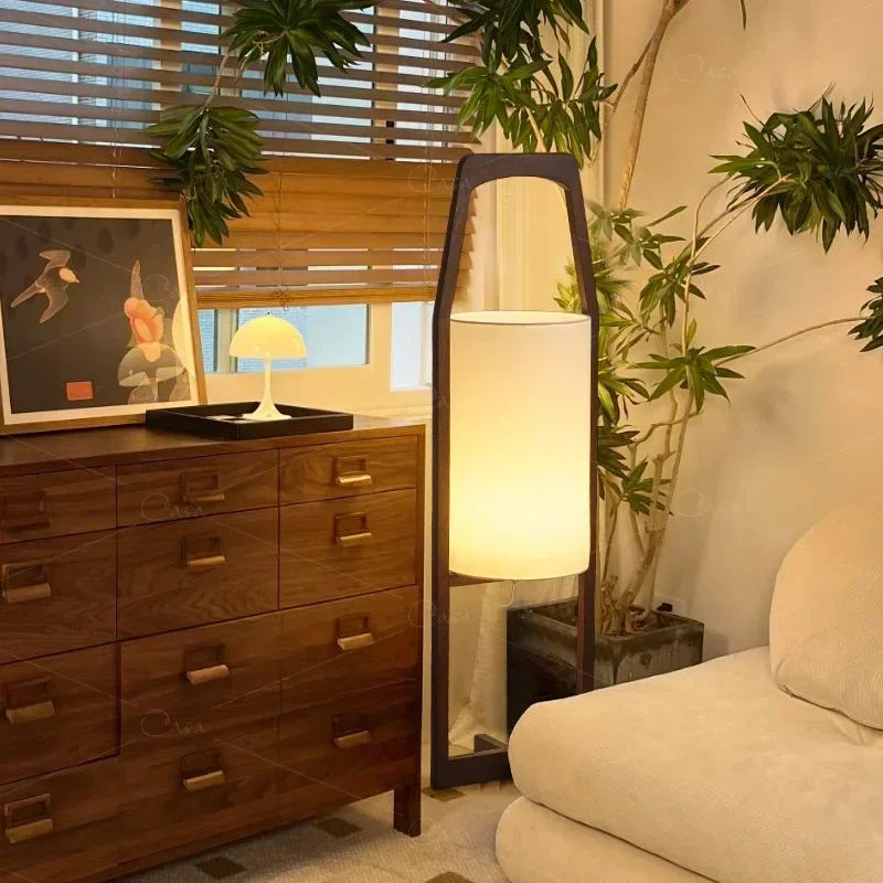 lampadaire en bois japonais wabi sabi pour décoration intérieure ambiance zen - vue 3 sur 8