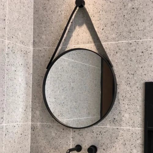 miroir rond doré mural pour salle de bain et coiffure