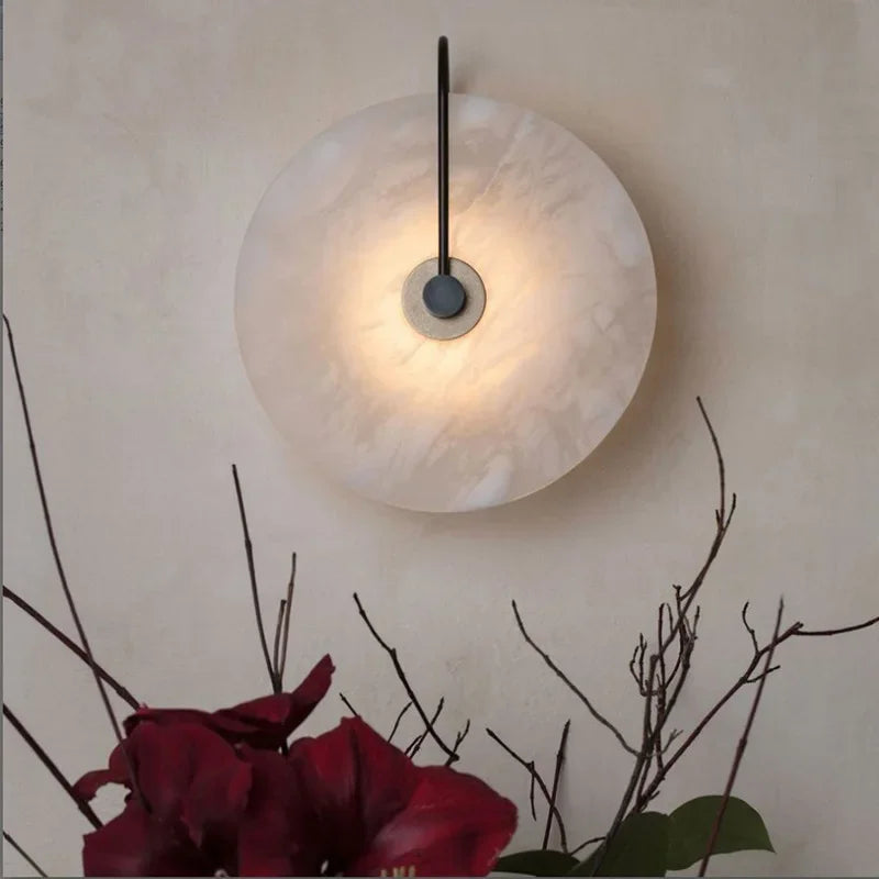 Applique murale LED marbre moderne luxe noir or