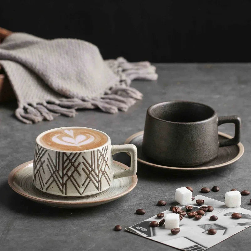 Service à thé céramique style japonais rétro tasses