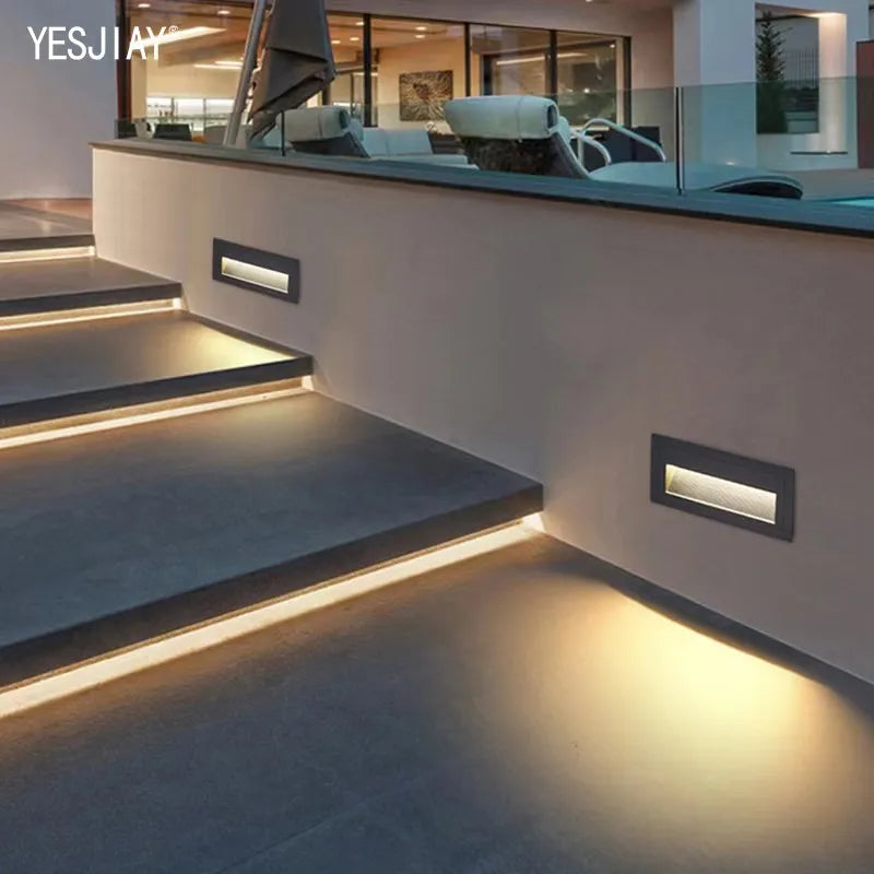 Lumières d'escalier Led étape lumières 3W/6W 86/210mm en aluminium encastré extérieur étanche intégré escalier mur Led lampe pour les étapes de la maison