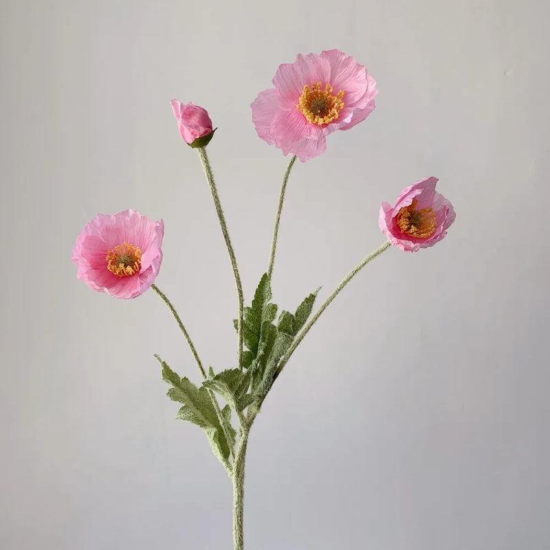 3X (Paquet de 8 Fleurs Artificielles Fleurs de Pavot en Soie 3X (Paquet de 8 Fleurs Artificielles Fleurs de Pavot en Soie