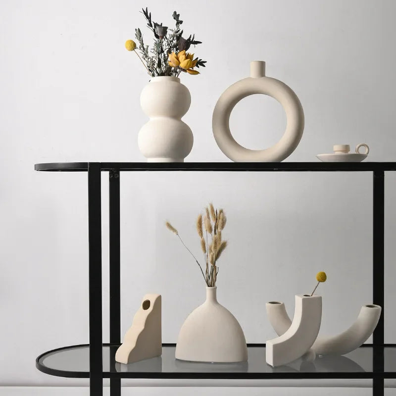 vase en céramique moderne pour fleurs séchées décoration intérieure - vue 4 sur 16