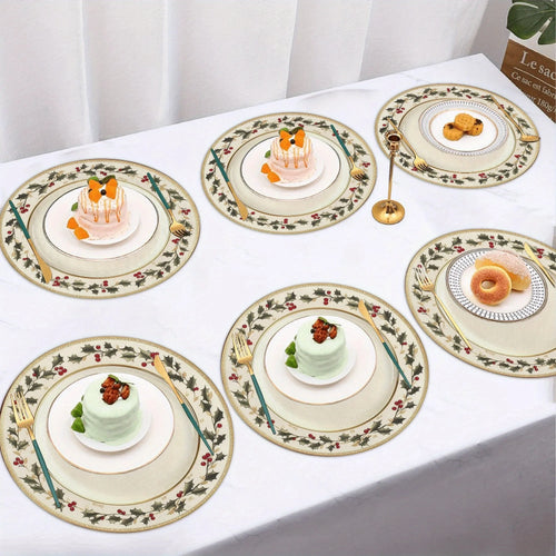 set de table noel houx flocons 6 pieces