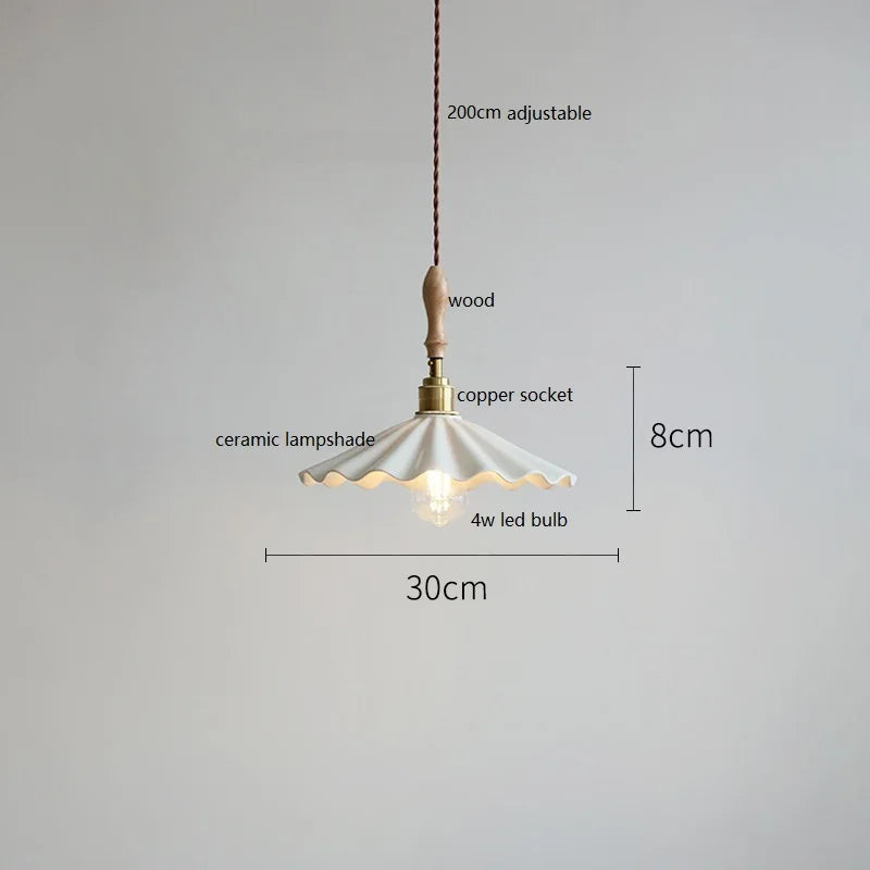suspension LED en céramique conique design