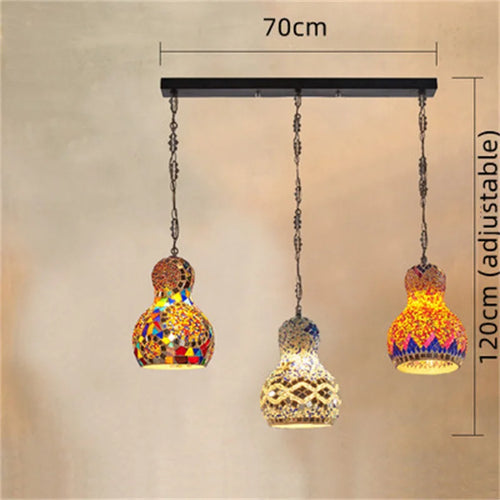 lustre en mosaïque turque fait main style art déco romantique en verre coloré - vue 15 sur 16