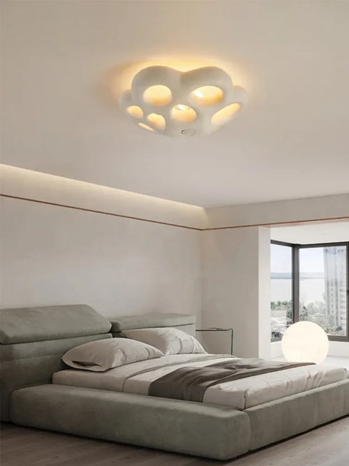 Nordic Minimalist Petal Wabi-Sabi LED Bedroom Ceiling Lamps Chandelier Living Dining Study Room Home Decor Ceiling Light Fixture - vue 6 sur 7