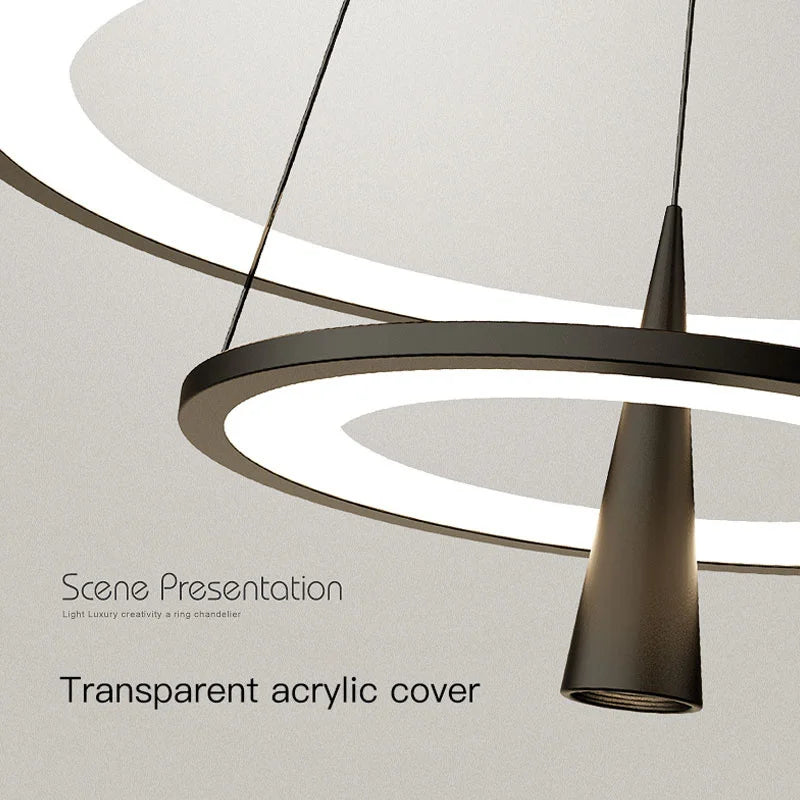 lustre moderne en cercle pour décoration intérieure élégante - vue 6 sur 10