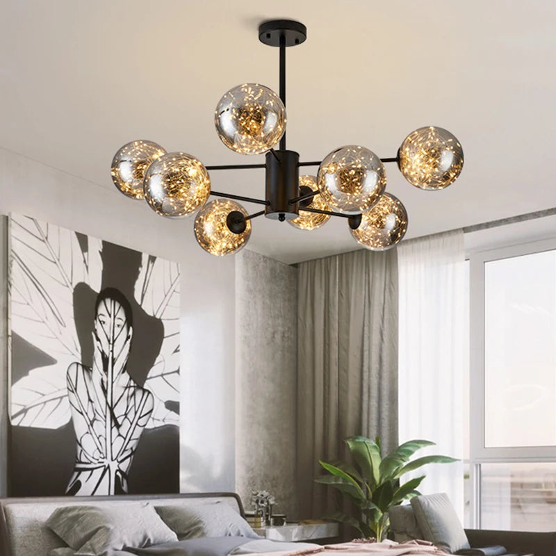 Nordique moderne LED lustre étoile magique haricot boule de verre salon chambre salle à manger cuisine plafonnier décoration de la maison
