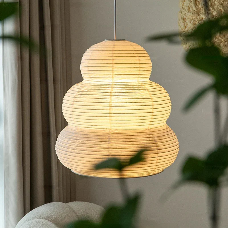 suspension noguchi en papier de riz style moderne