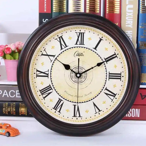 horloge murale rétro silencieuse classique en abs quartz - vue 3 sur 7