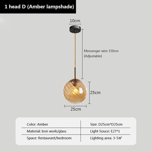 suspension moderne en verre design pour décoration intérieure