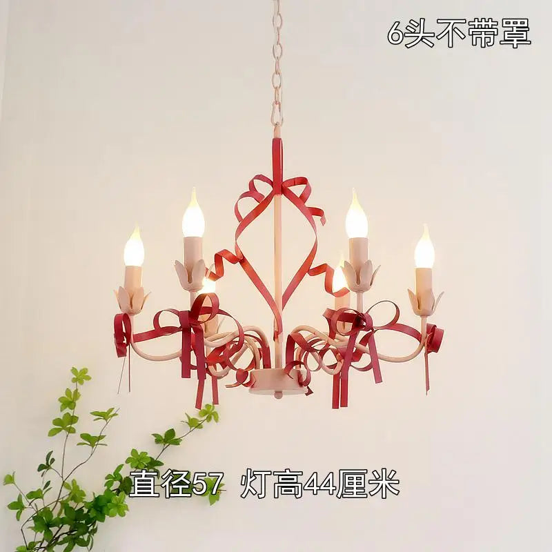 lustre mignon pour enfant style pastoral avec nœud - vue 13 sur 14