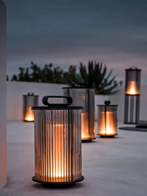 villa moderne lampe de jardin solaire extérieure étanche - vue 5 sur 9