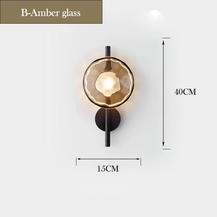 applique murale moderne en verre led minimaliste pour décoration intérieure