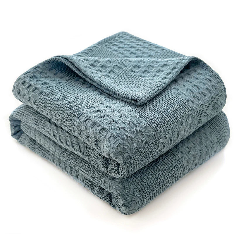 Plaid coton gaufré léger décoratif canapé chambre été